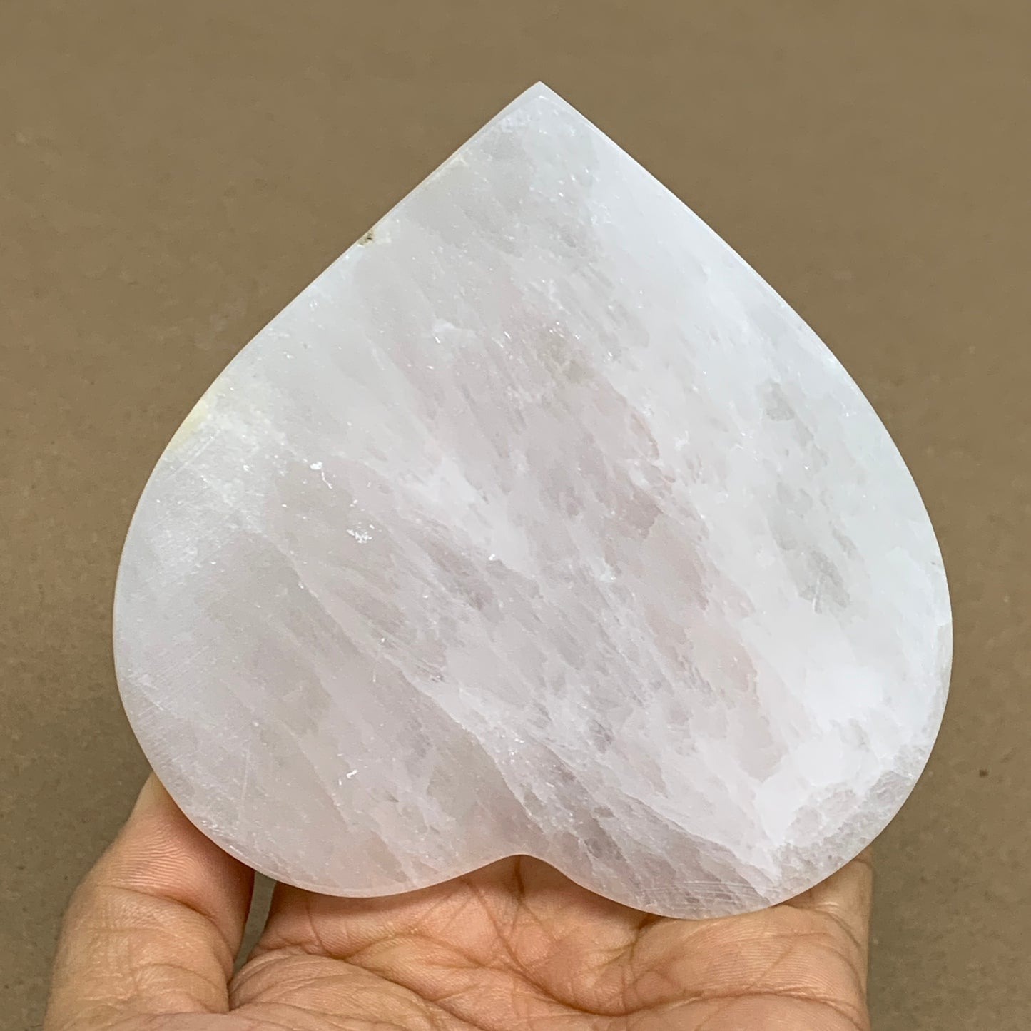 258g, 4.1"x4.1"x0.6", Selenite Heart Crystals, Satin Spar, gypsum, B36211