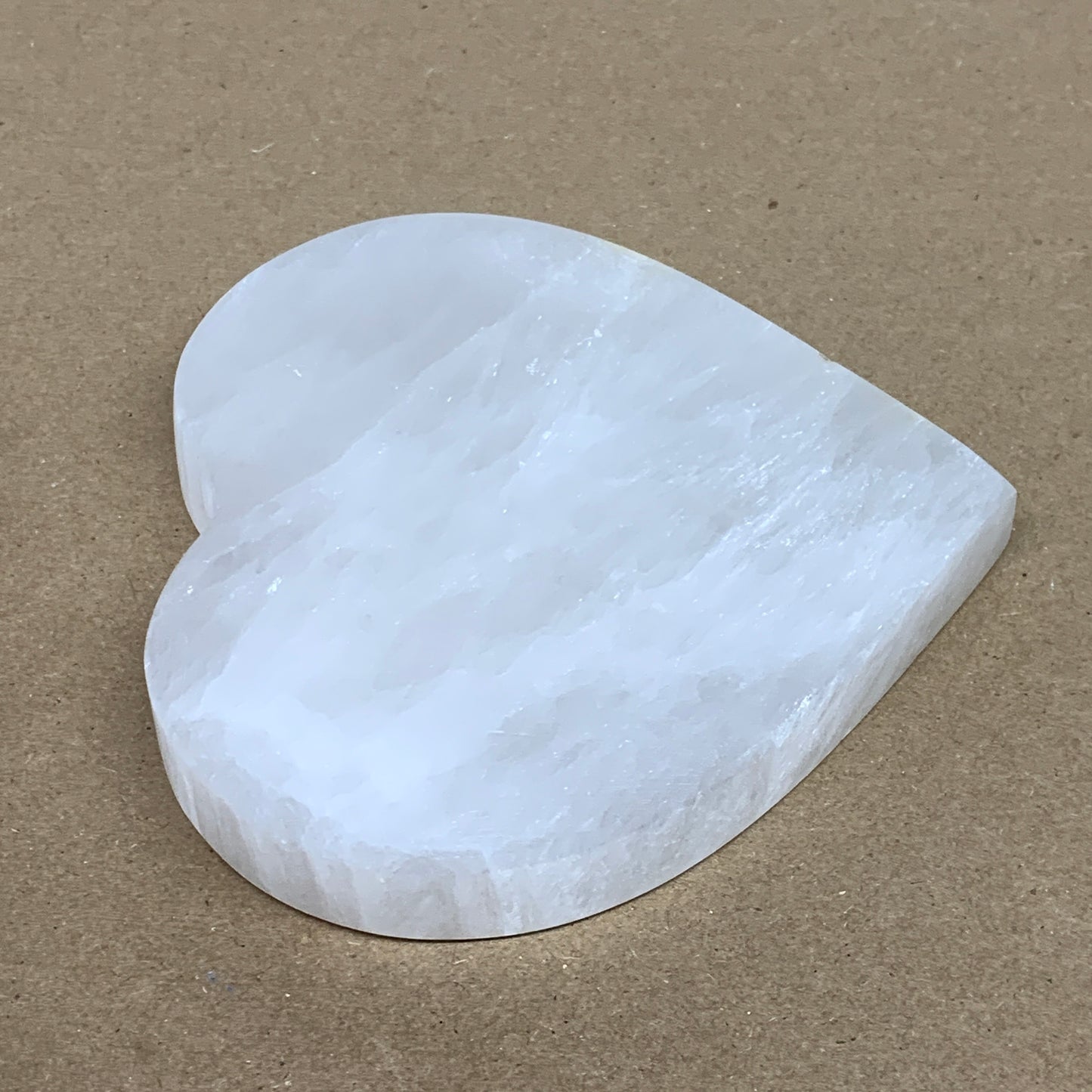 258g, 4.1"x4.1"x0.6", Selenite Heart Crystals, Satin Spar, gypsum, B36211