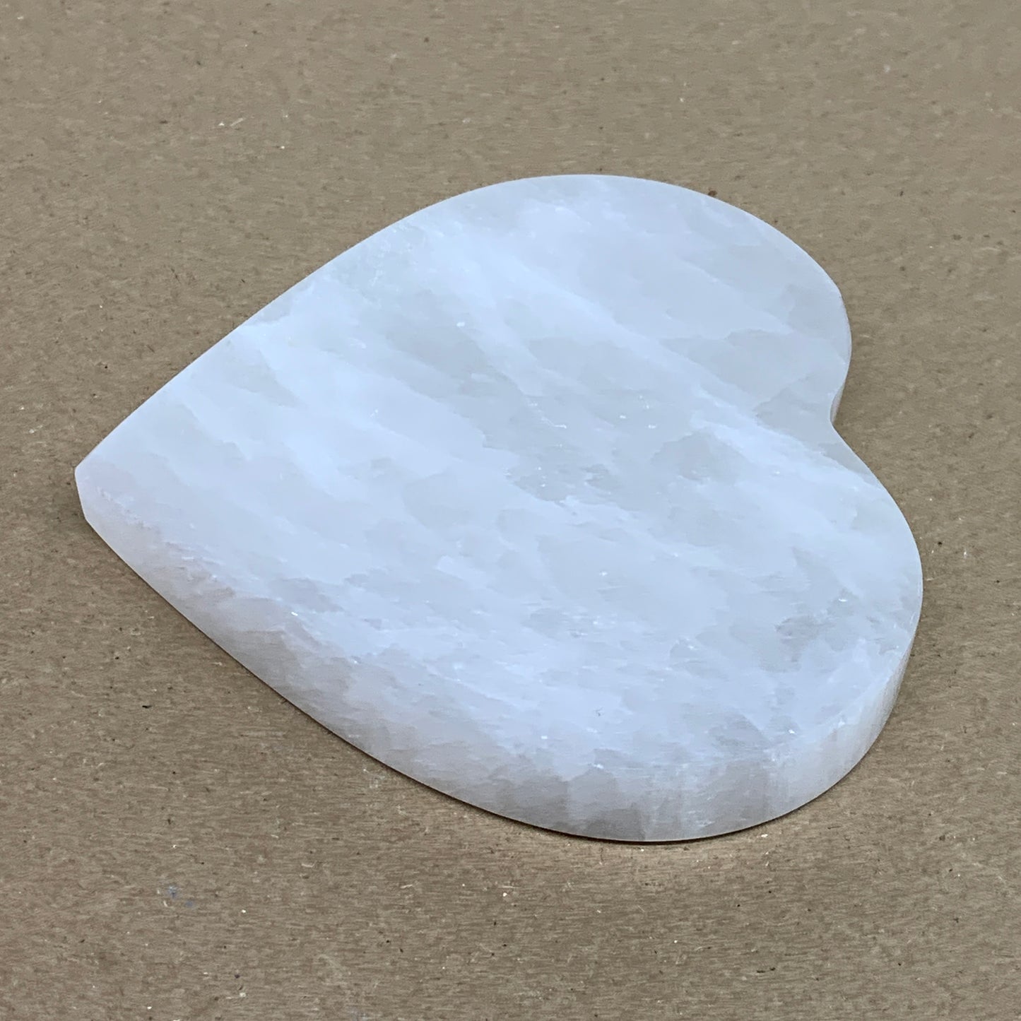 258g, 4.1"x4.1"x0.6", Selenite Heart Crystals, Satin Spar, gypsum, B36211