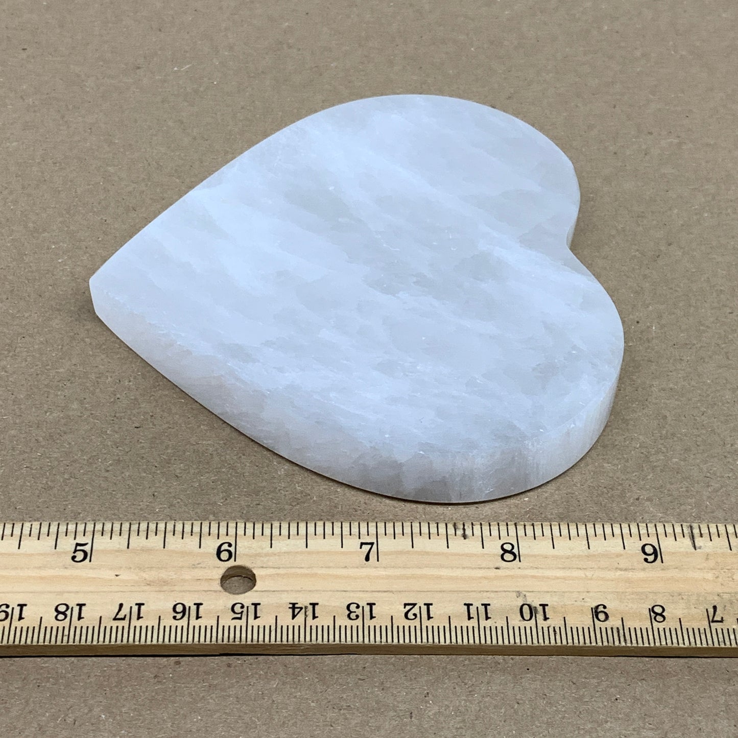 258g, 4.1"x4.1"x0.6", Selenite Heart Crystals, Satin Spar, gypsum, B36211