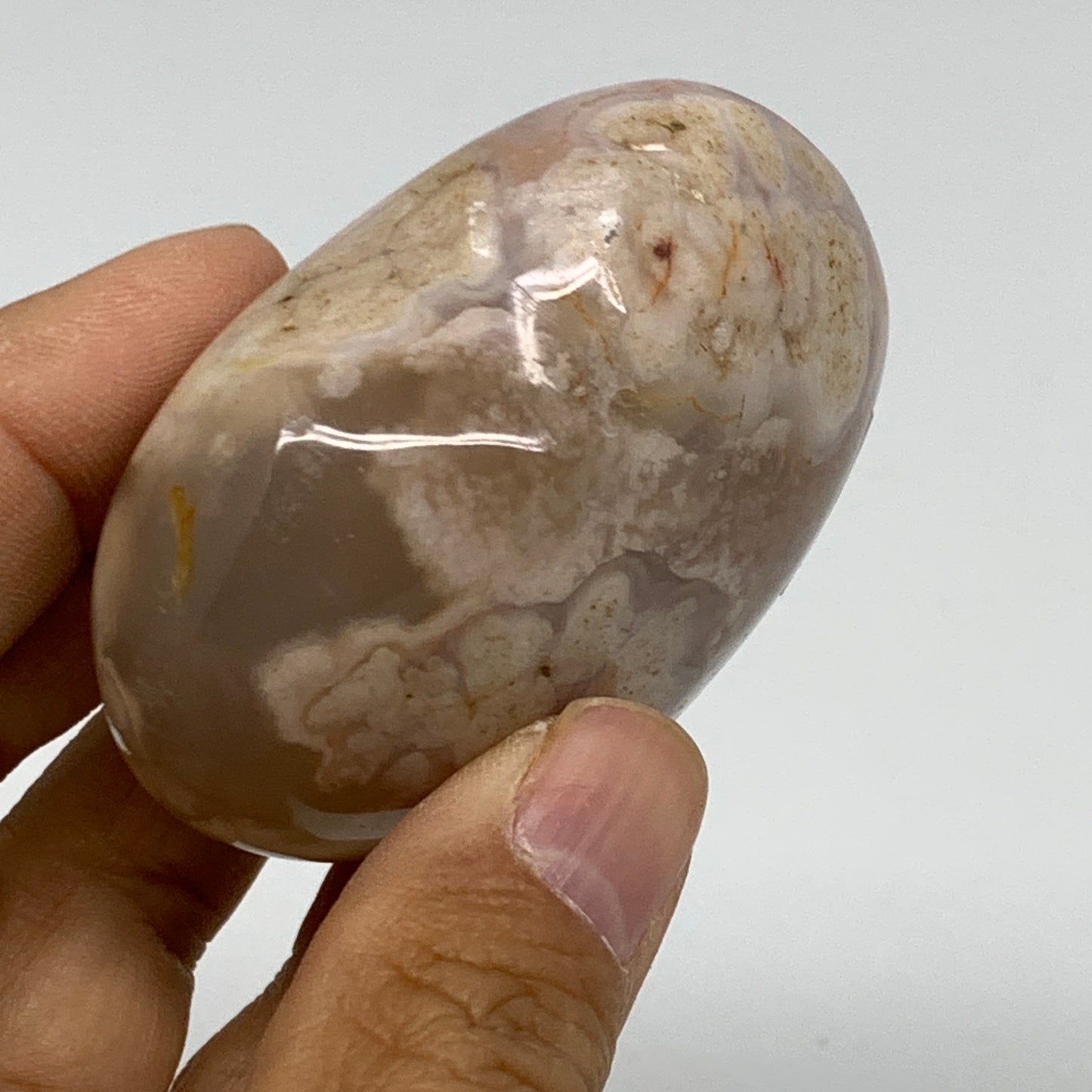 0.29 lbs, 2.2"x2.4"x1.2", Cherry Blossom Flower Agate Heart Crystal, B37111