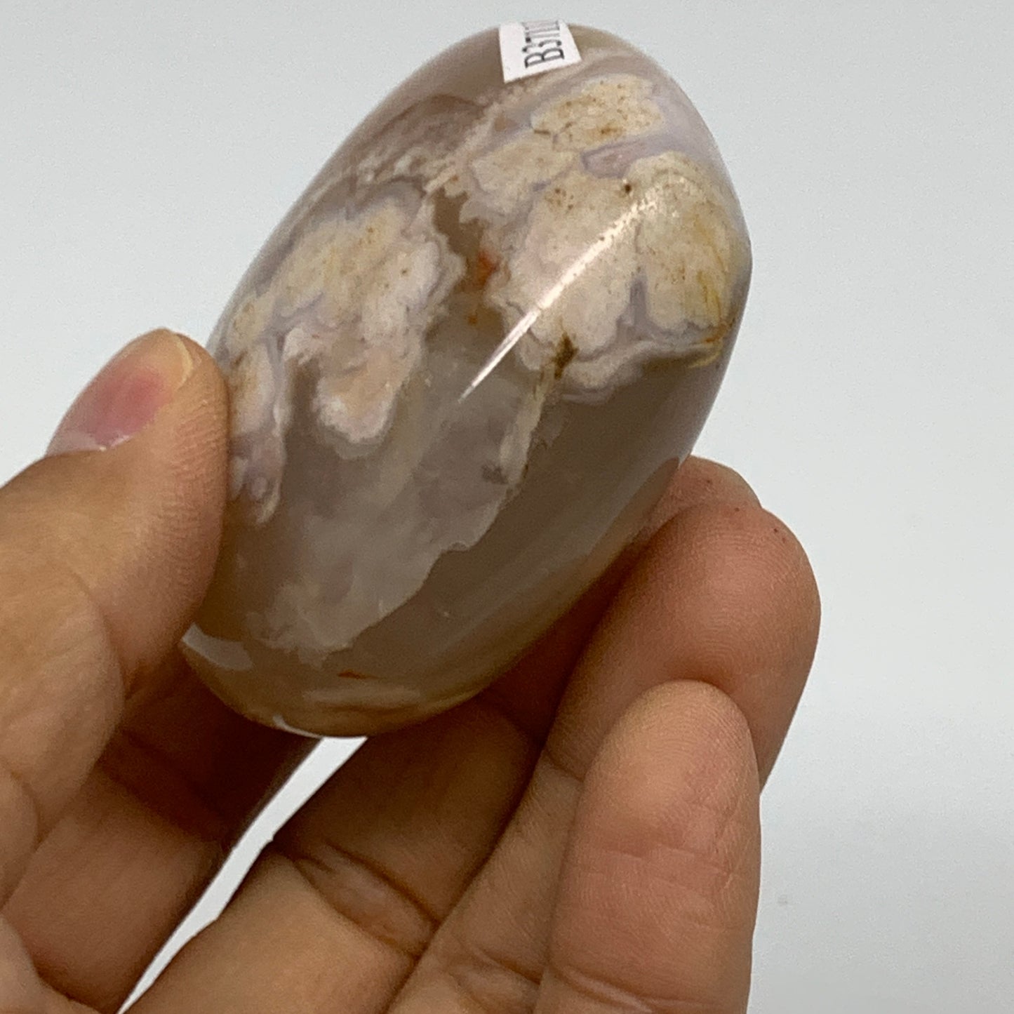 0.29 lbs, 2.2"x2.4"x1.2", Cherry Blossom Flower Agate Heart Crystal, B37111