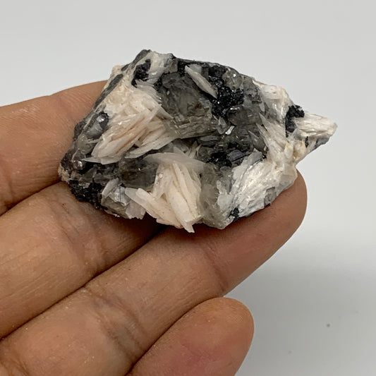 69.1g, 1.9"x1.3"x0.9", Cerussite on Galena Barite Quartz Mineral Specimen, B33481