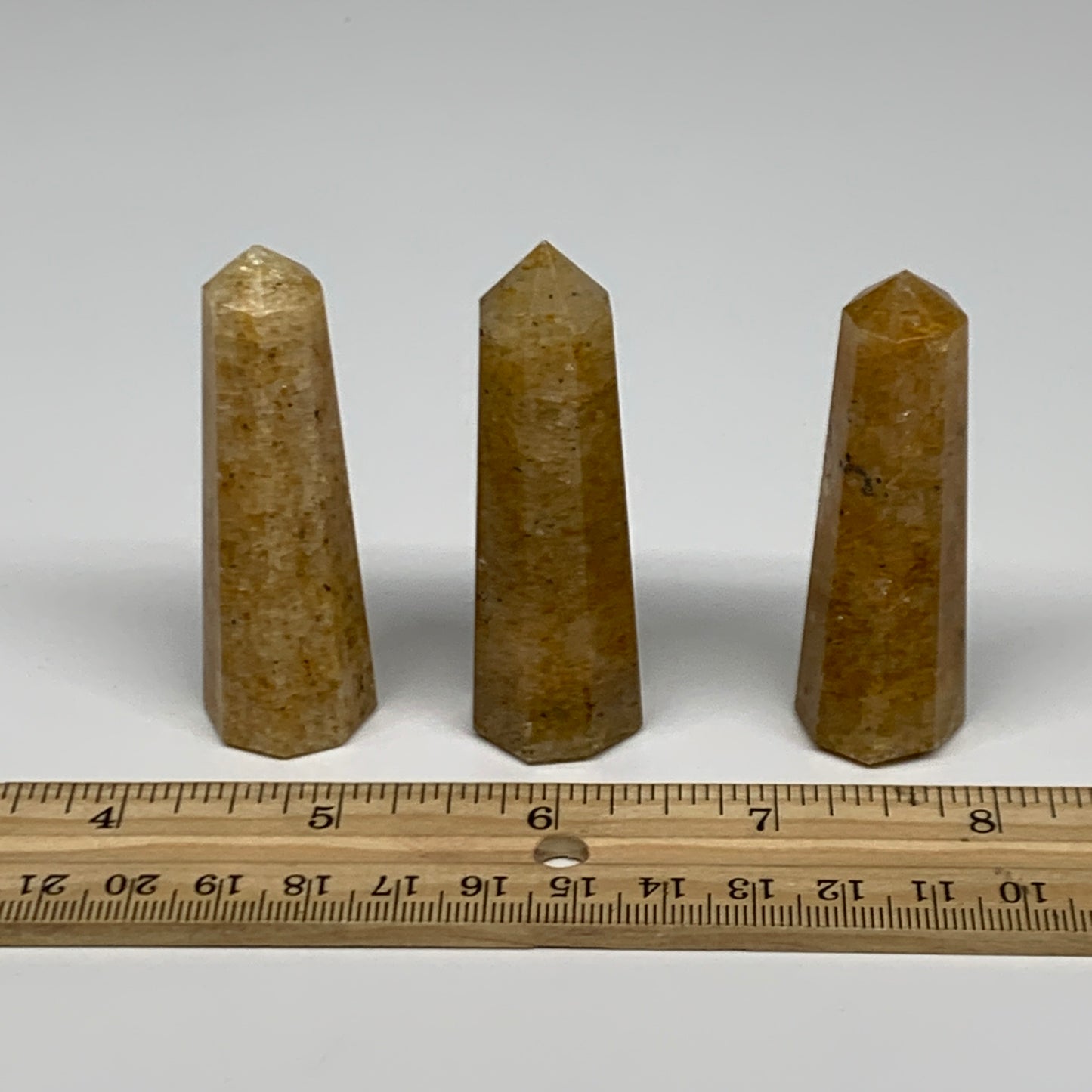 111.3g, 2.4"-2.5", 3pcs, Natural Golden Quartz Towers Small Polished Crystal, B3