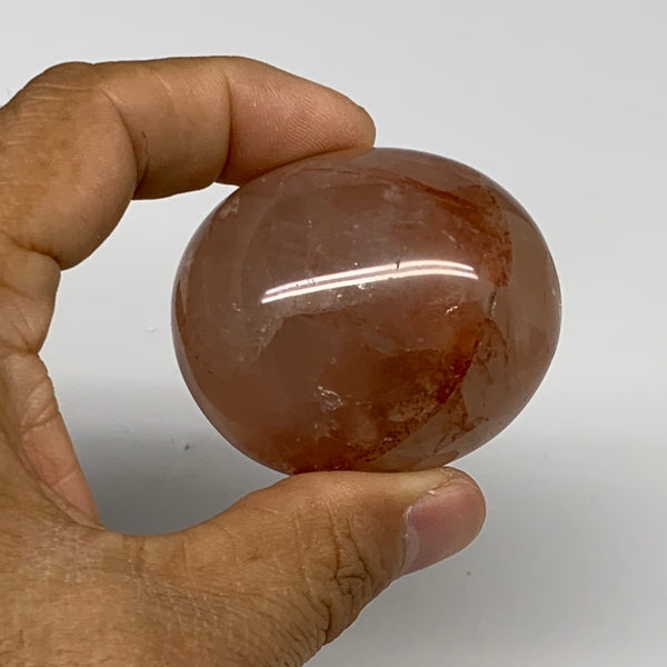 109.5g,2"x1.7"x1.3", Red Hematoid Fire Quartz Palm-Stone Crystal Polished, B3067
