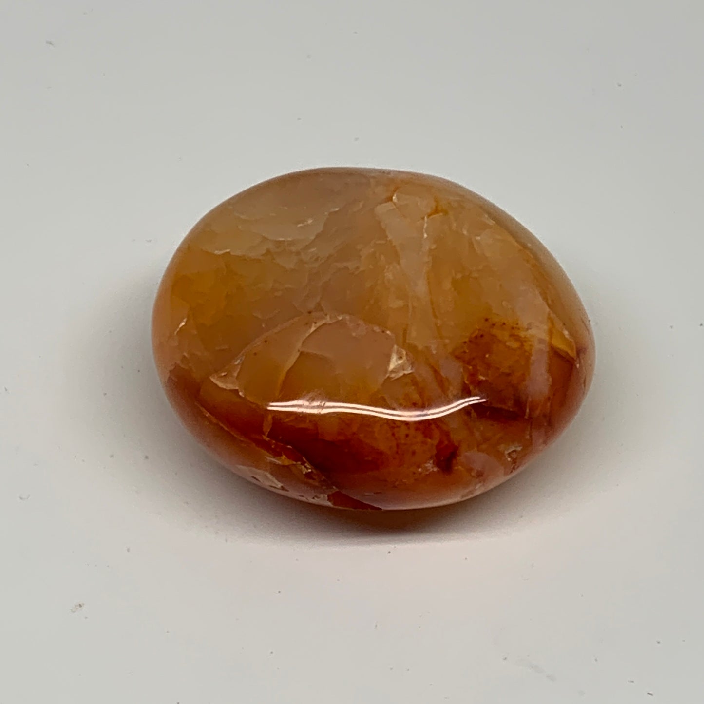 114.7g, 2.1"x2"x1.3", Red Carnelian Palm-Stone Gem Crystal Polished, B28433