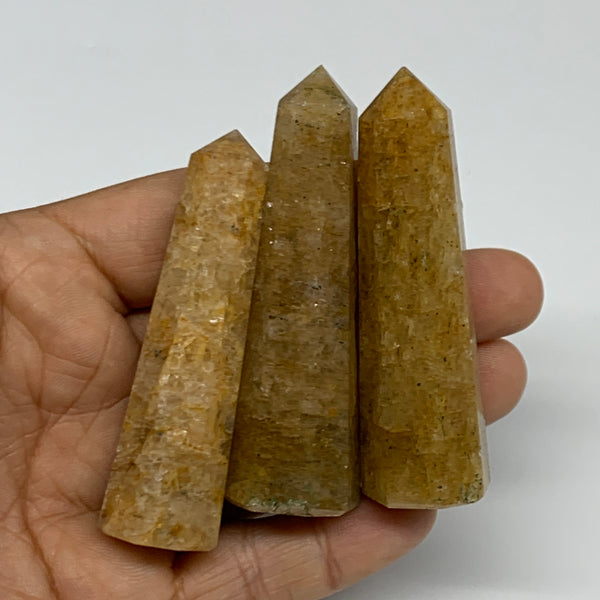 116.7g, 2.6"-2.8", 3pcs, Natural Golden Quartz Towers Small Polished Crystal, B31505