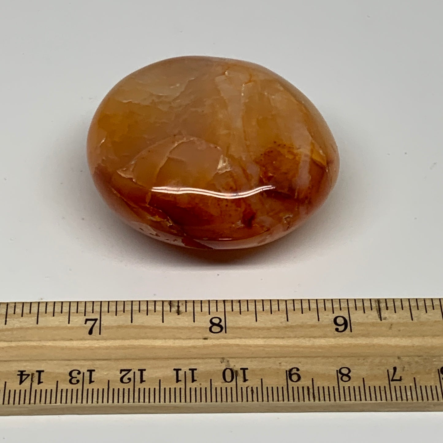 114.7g, 2.1"x2"x1.3", Red Carnelian Palm-Stone Gem Crystal Polished, B28433