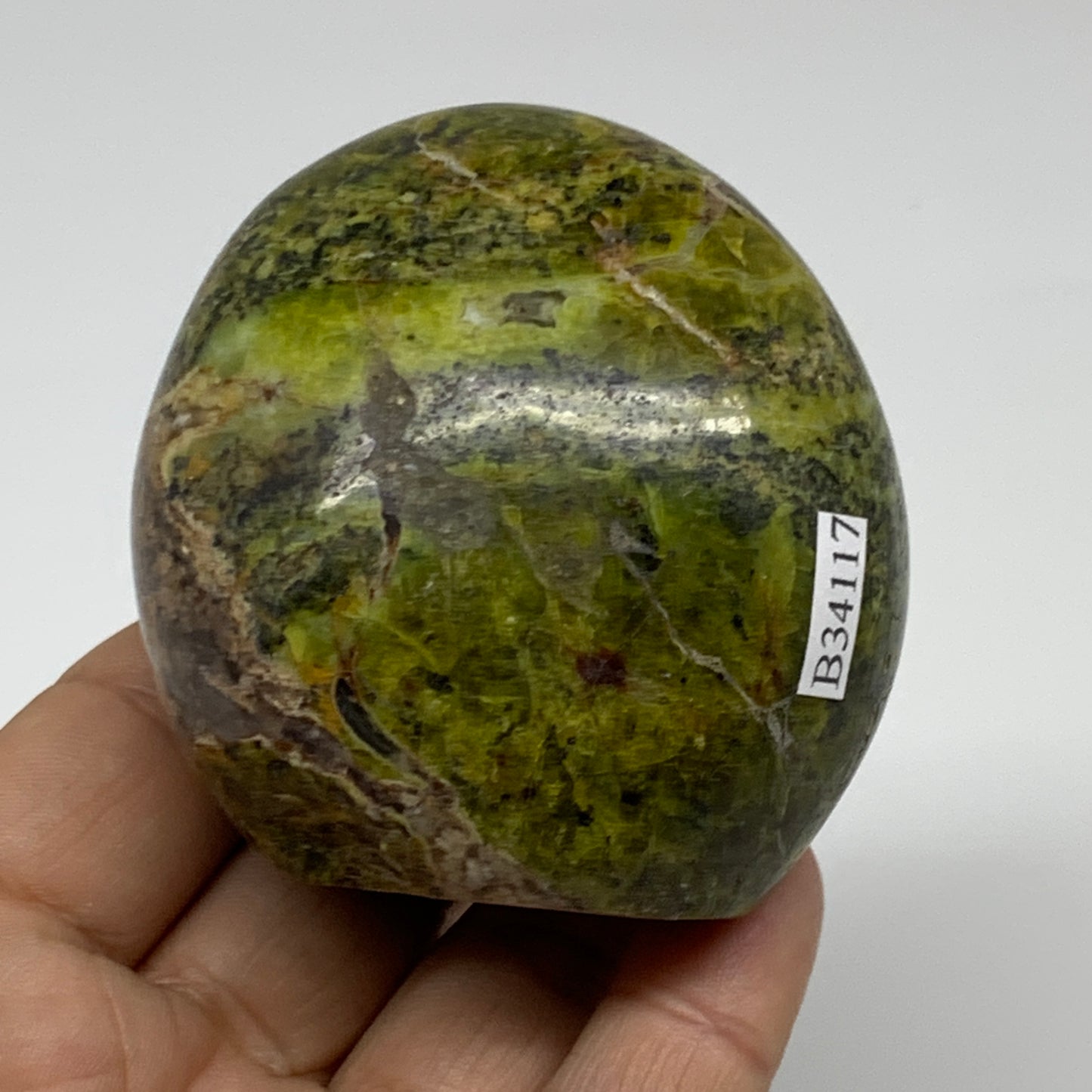 209.9g, 2.4"x2.4"x1.7", Green Opal Crystal Freeform Polished Gemstone, B34117