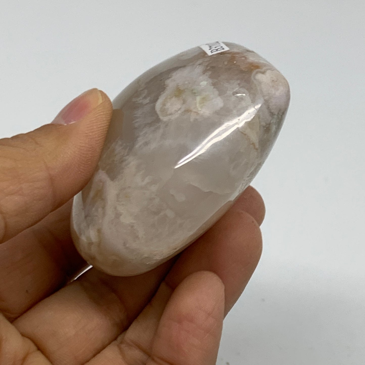 0.330 lbs, 2.2"x2.6"x1.3", Cherry Blossom Flower Agate Heart Crystal, B37112