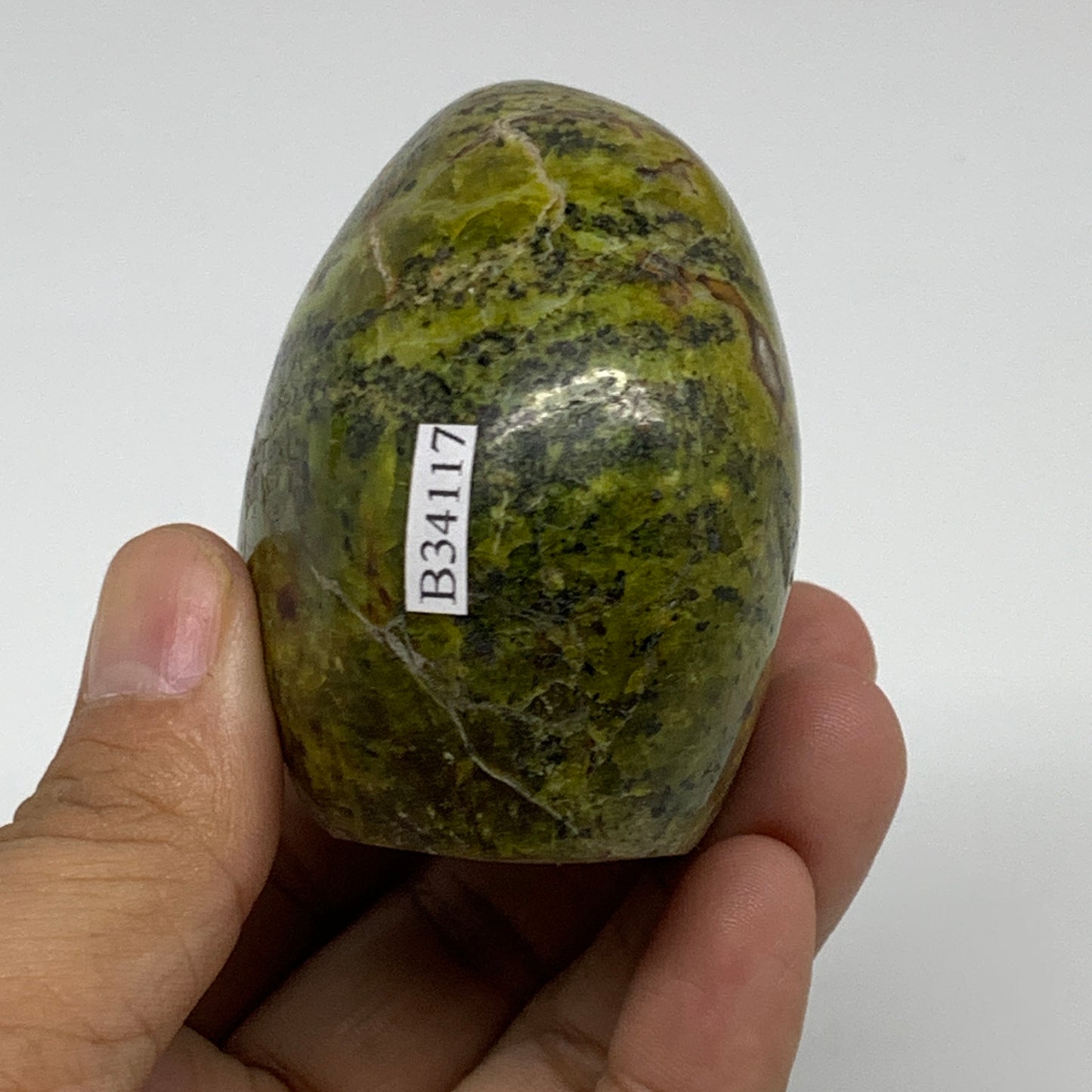 209.9g, 2.4"x2.4"x1.7", Green Opal Crystal Freeform Polished Gemstone, B34117