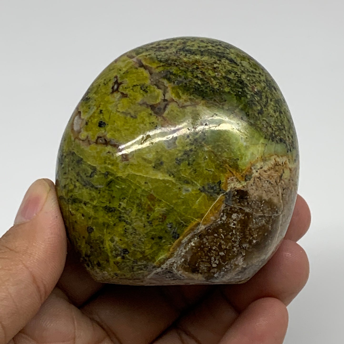 209.9g, 2.4"x2.4"x1.7", Green Opal Crystal Freeform Polished Gemstone, B34117