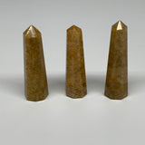 116.7g, 2.6"-2.8", 3pcs, Natural Golden Quartz Towers Small Polished Crystal, B3