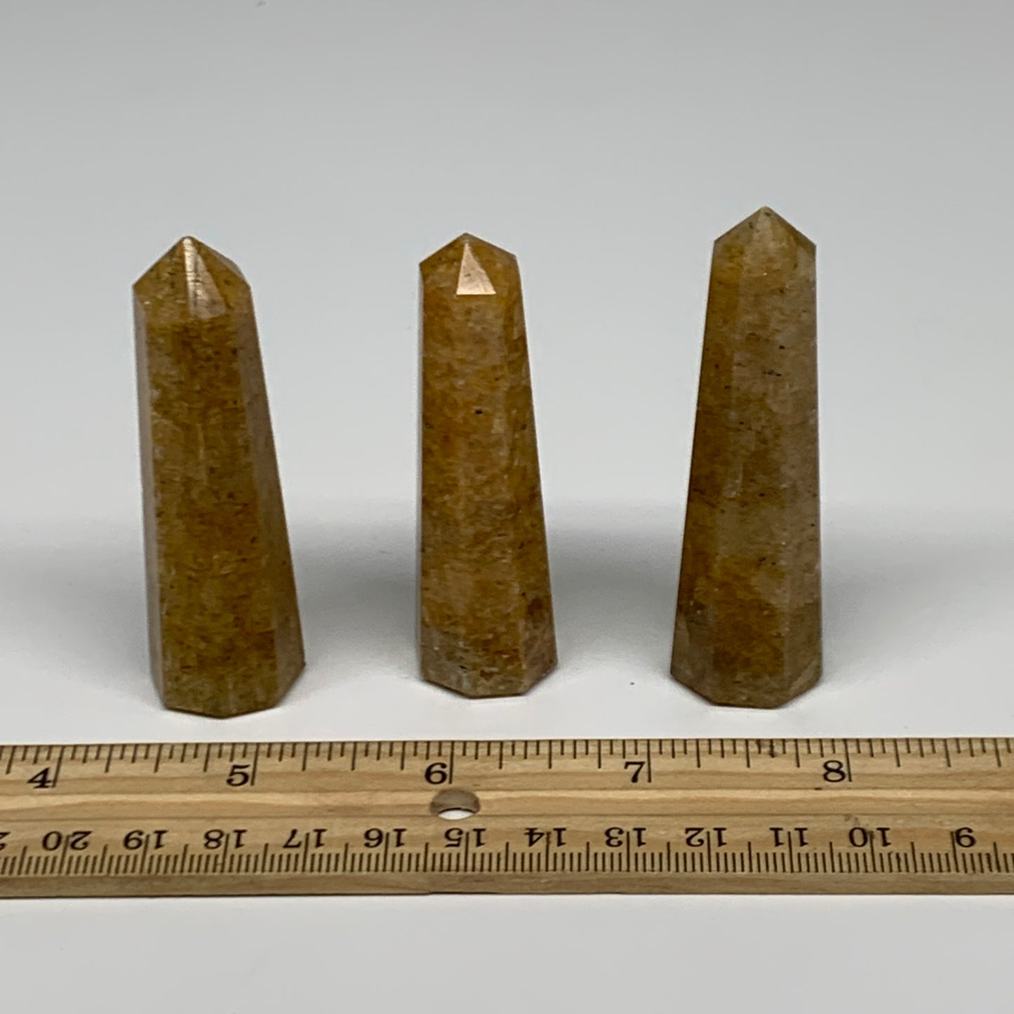 116.7g, 2.6"-2.8", 3pcs, Natural Golden Quartz Towers Small Polished Crystal, B3