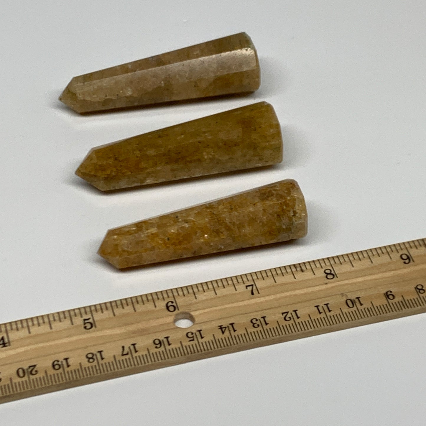 116.7g, 2.6"-2.8", 3pcs, Natural Golden Quartz Towers Small Polished Crystal, B3