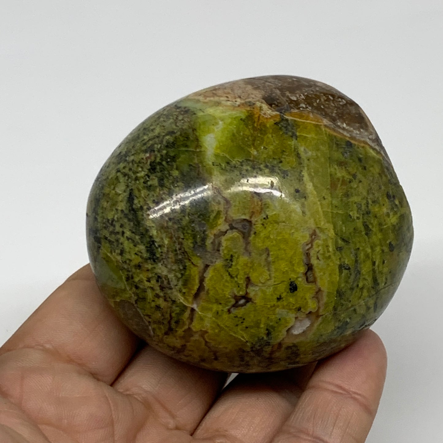 209.9g, 2.4"x2.4"x1.7", Green Opal Crystal Freeform Polished Gemstone, B34117