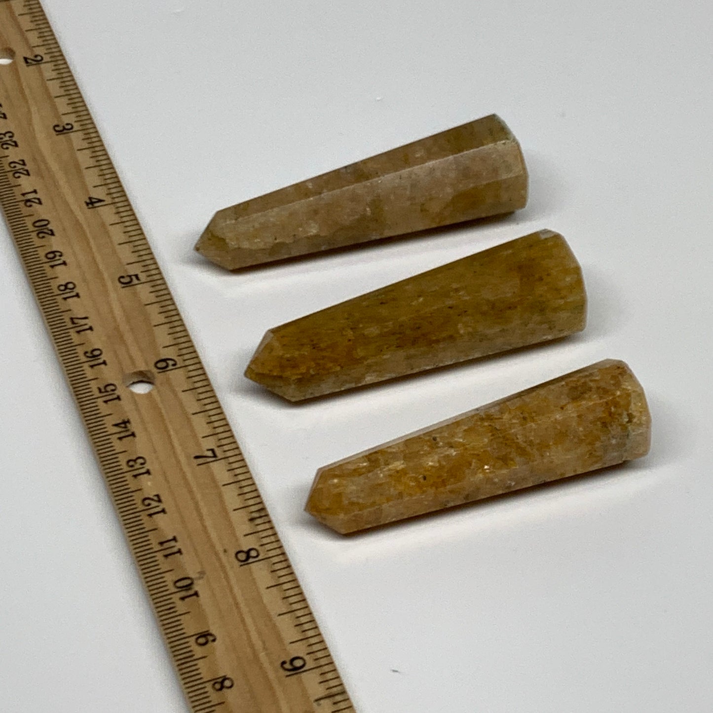 116.7g, 2.6"-2.8", 3pcs, Natural Golden Quartz Towers Small Polished Crystal, B3