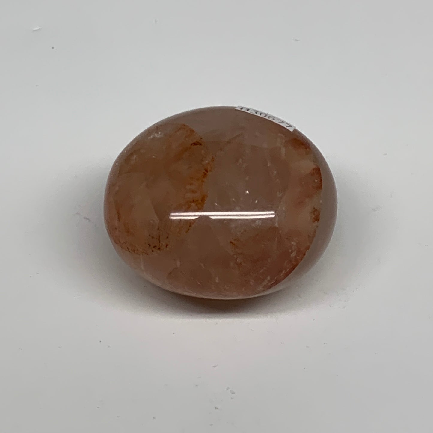 109.5g,2"x1.7"x1.3", Red Hematoid Fire Quartz Palm-Stone Crystal Polished, B3067