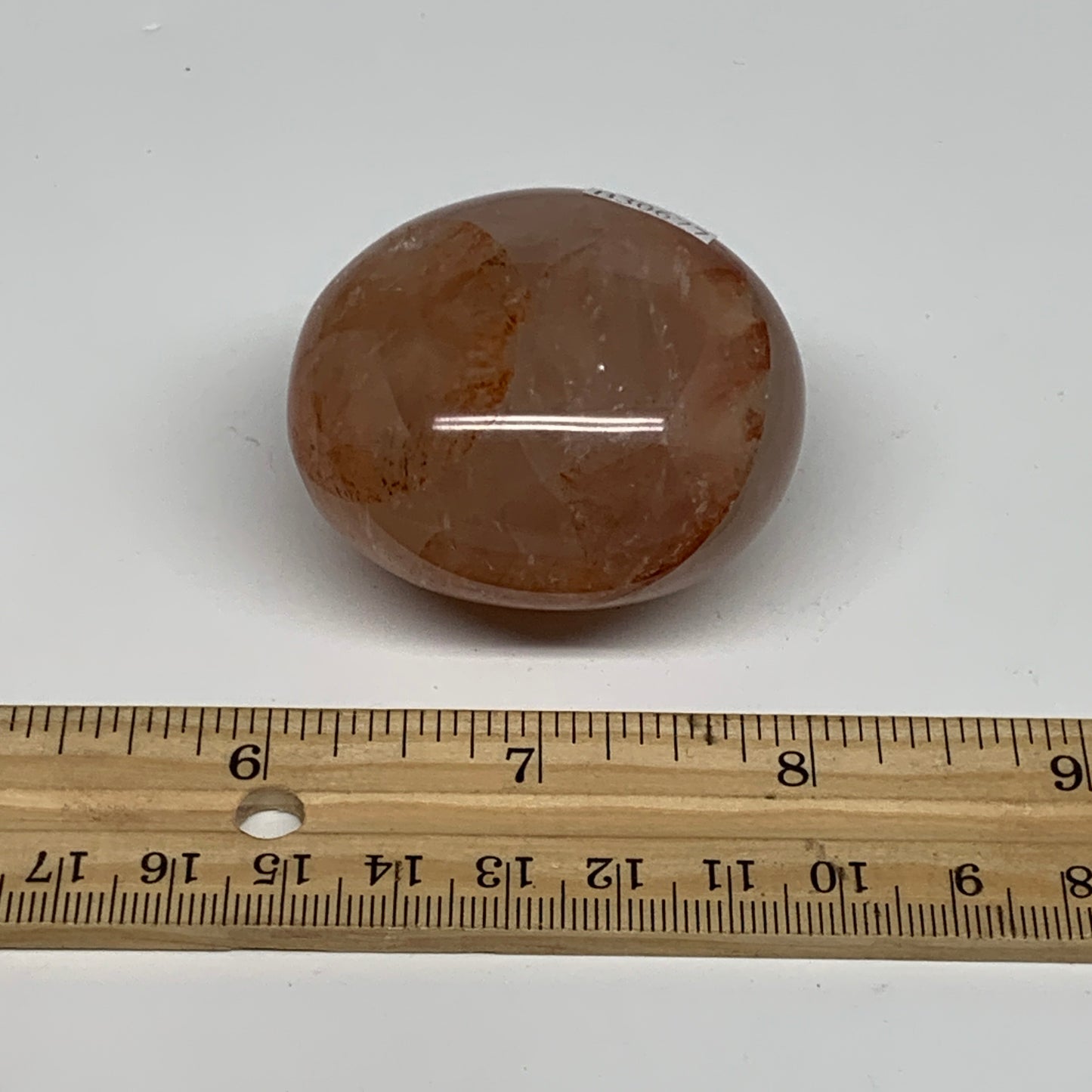 109.5g,2"x1.7"x1.3", Red Hematoid Fire Quartz Palm-Stone Crystal Polished, B3067