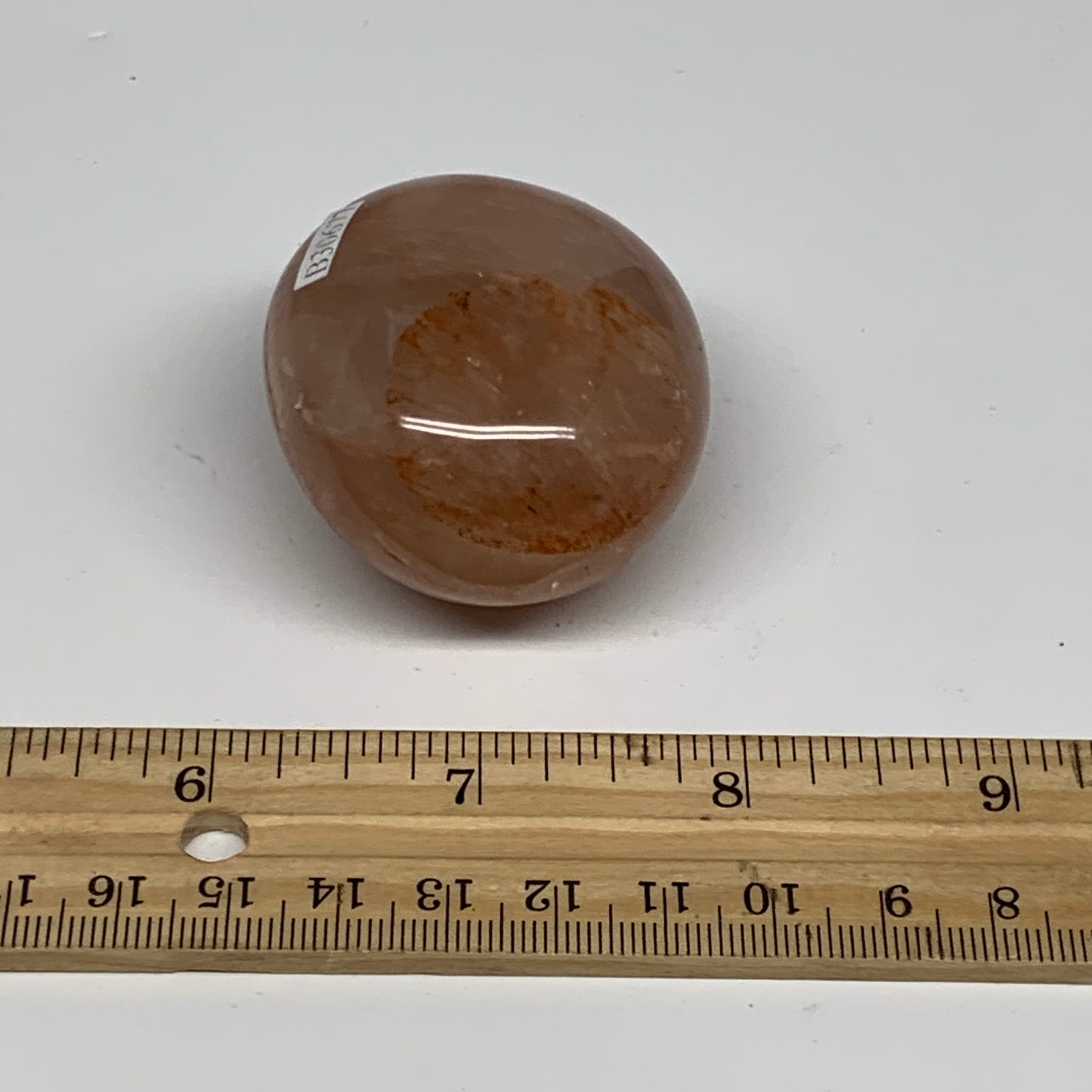 109.5g,2"x1.7"x1.3", Red Hematoid Fire Quartz Palm-Stone Crystal Polished, B3067