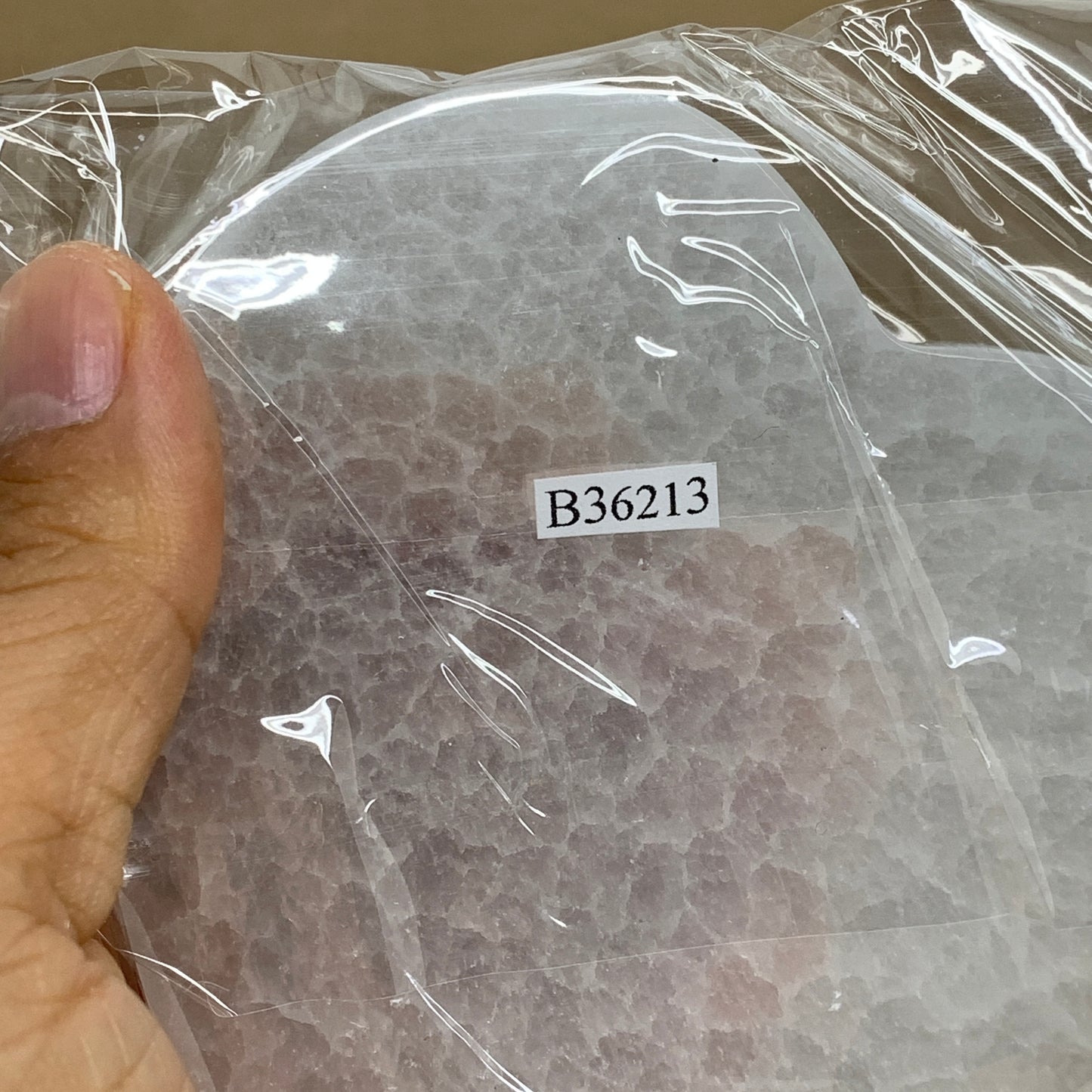 270g, 4.1"x4.1"x0.7", Selenite Heart Crystals, Satin Spar, gypsum, B36213