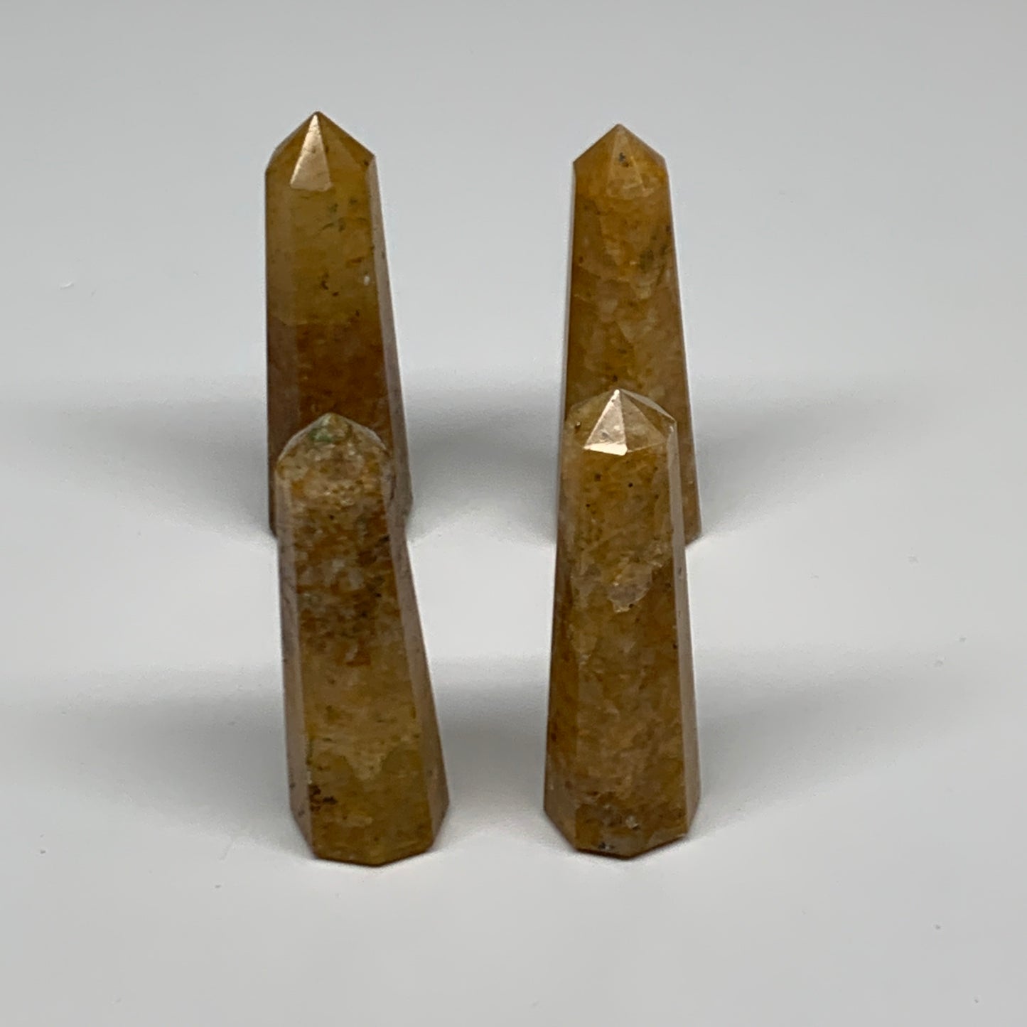 139.9g, 2.4"-2.6", 4pcs, Natural Golden Quartz Towers Small Polished Crystal, B3