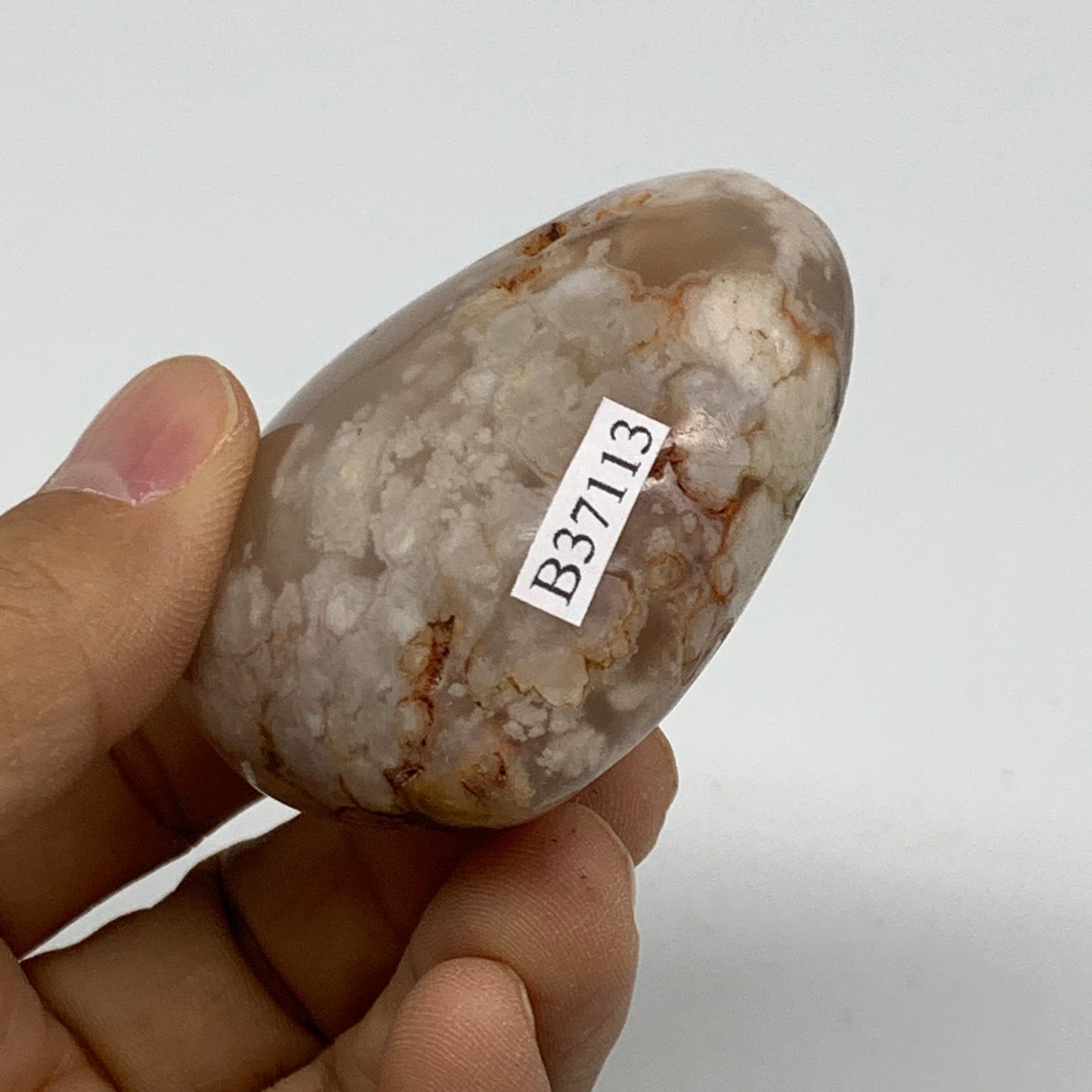 0.24 lbs, 2.1"x2.3"x1.1", Cherry Blossom Flower Agate Heart Crystal, B37113