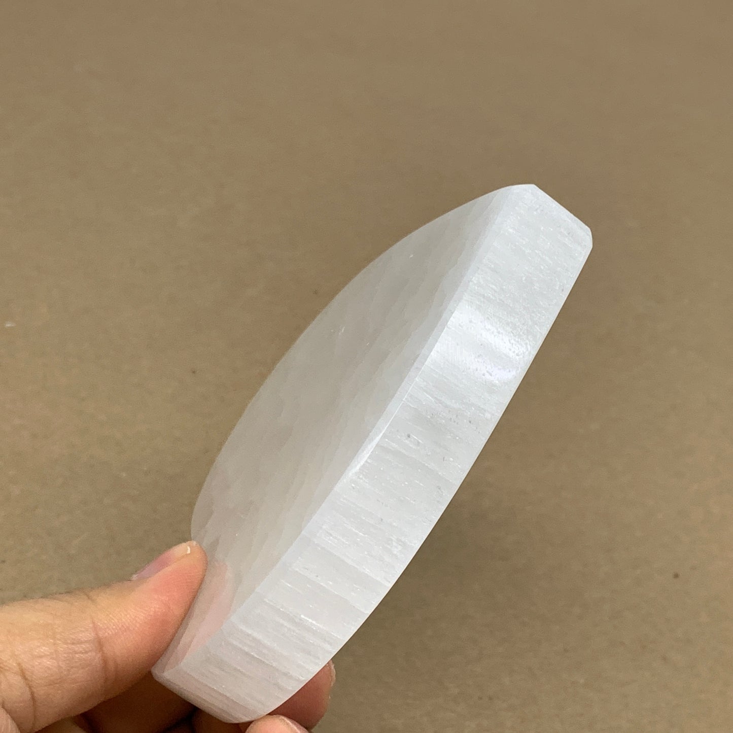 283g, 4.1"x4.1"x0.7", Selenite Heart Crystals, Satin Spar, gypsum, B36214