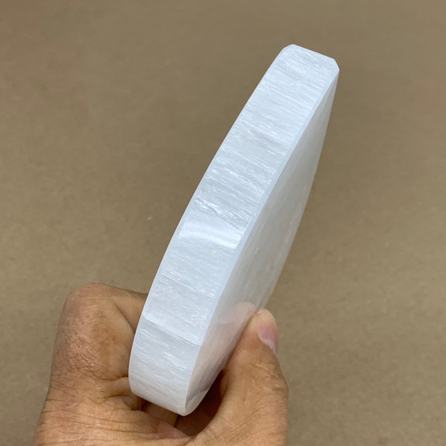 283g, 4.1"x4.1"x0.7", Selenite Heart Crystals, Satin Spar, gypsum, B36214