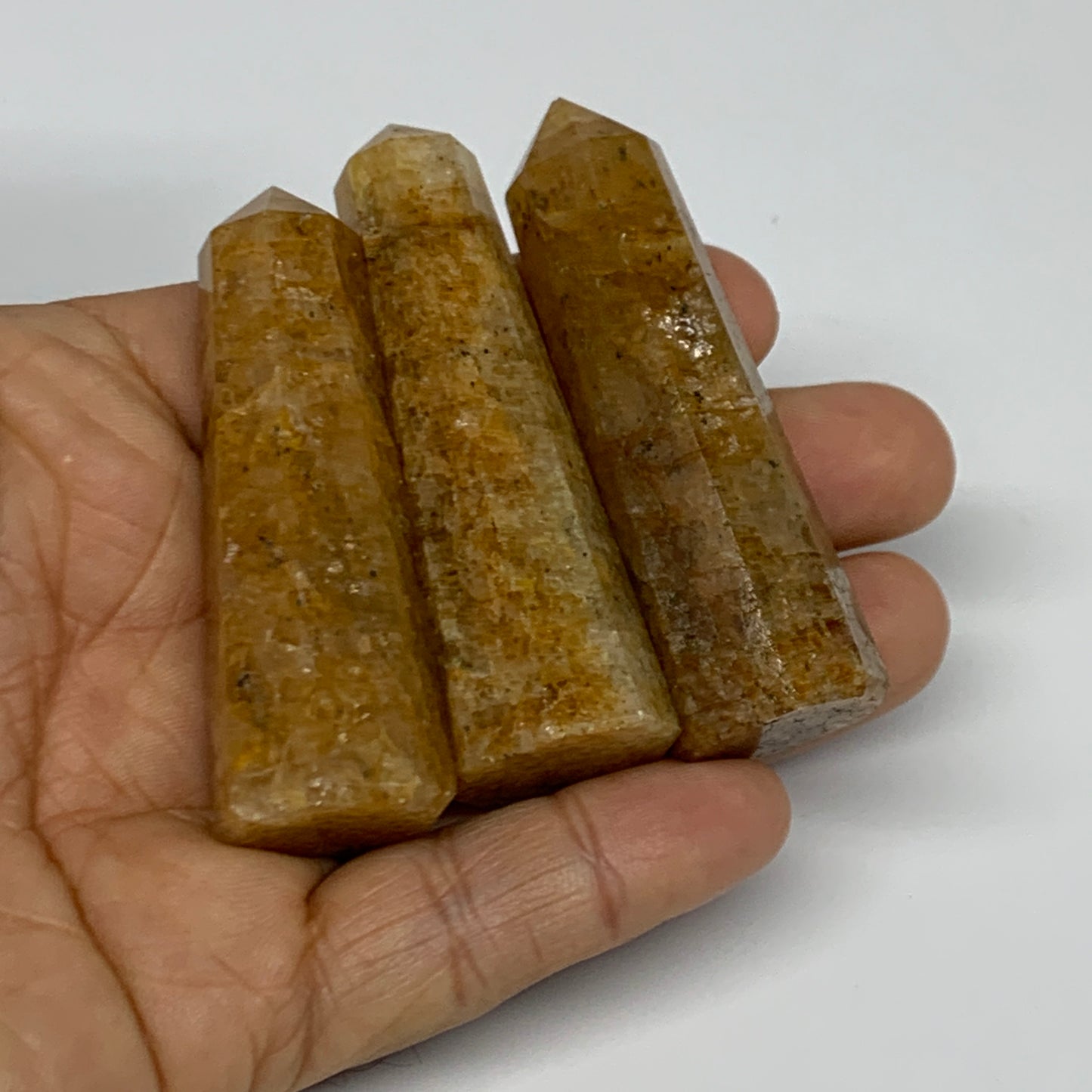 105.2g, 2.3"-2.5", 3pcs, Natural Golden Quartz Towers Small Polished Crystal, B3