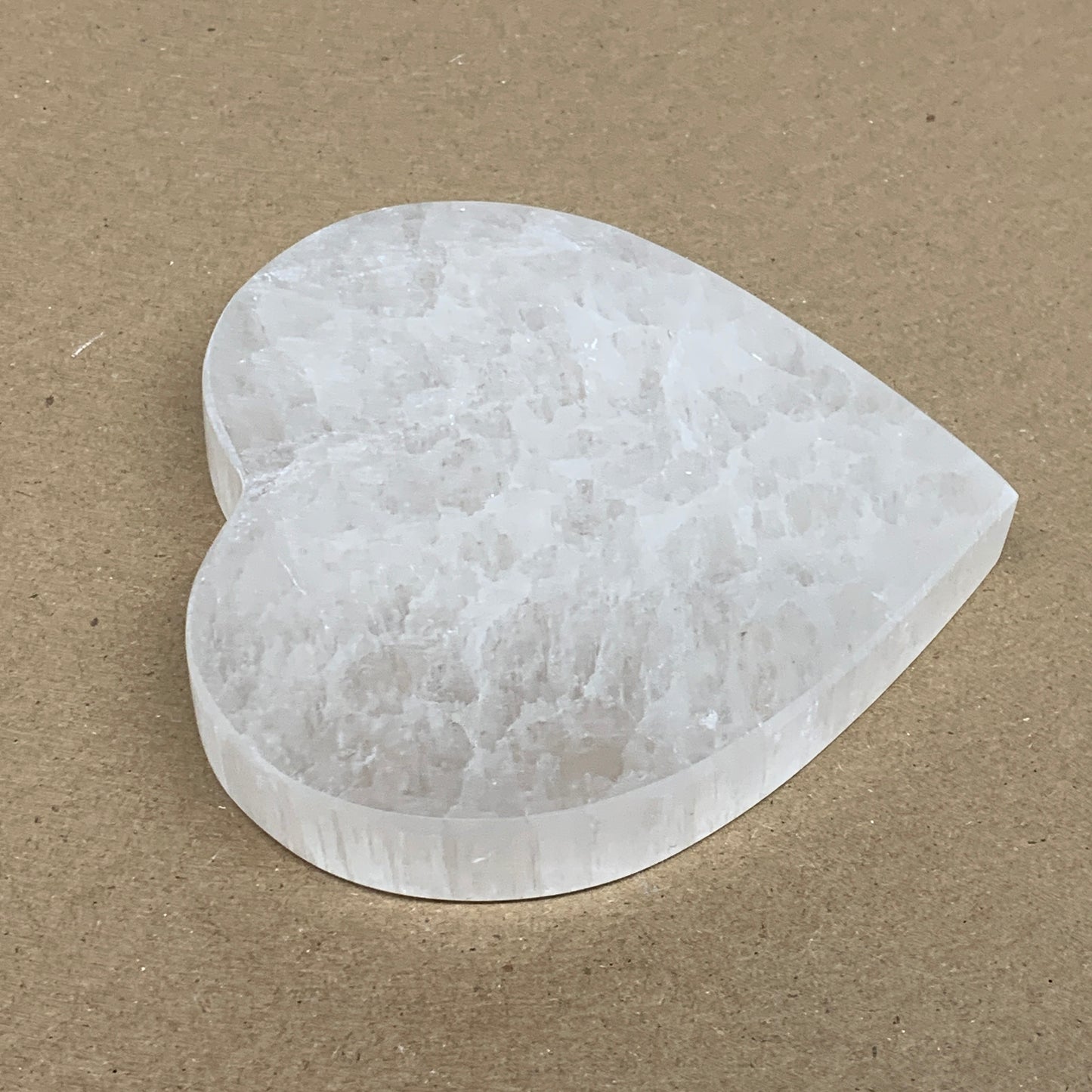 283g, 4.1"x4.1"x0.7", Selenite Heart Crystals, Satin Spar, gypsum, B36214