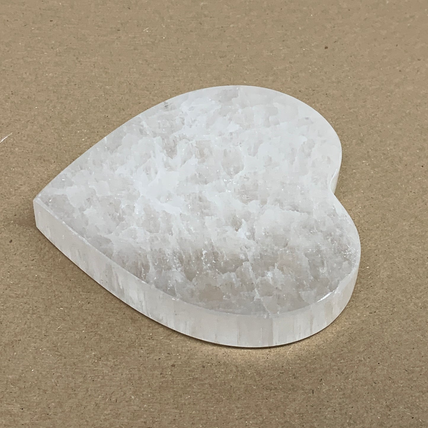 283g, 4.1"x4.1"x0.7", Selenite Heart Crystals, Satin Spar, gypsum, B36214