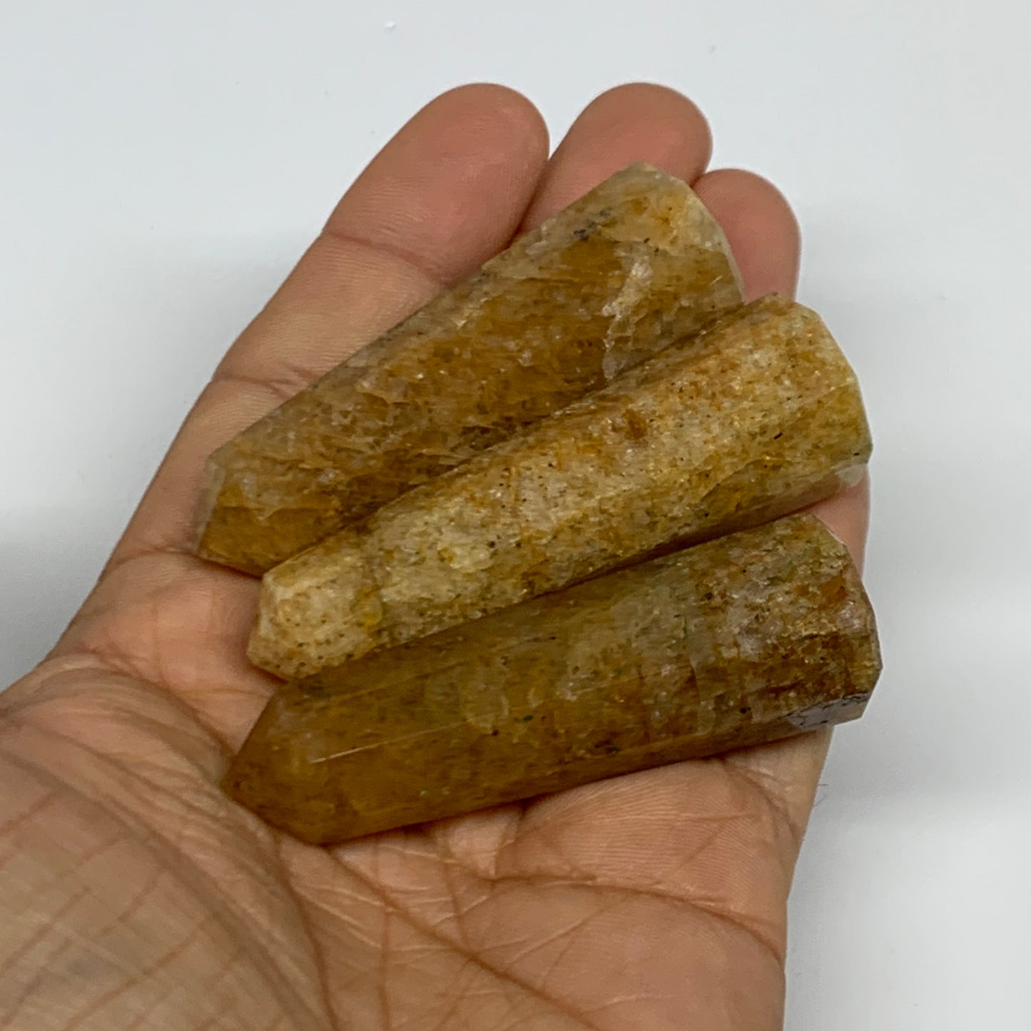 105.2g, 2.3"-2.5", 3pcs, Natural Golden Quartz Towers Small Polished Crystal, B3
