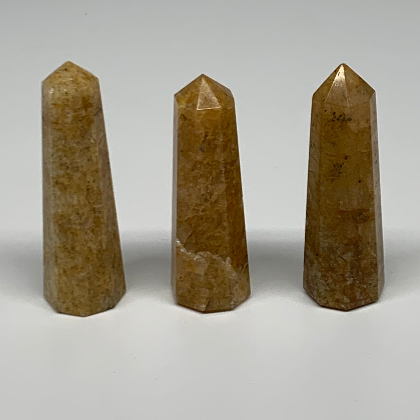 105.2g, 2.3"-2.5", 3pcs, Natural Golden Quartz Towers Small Polished Crystal, B3