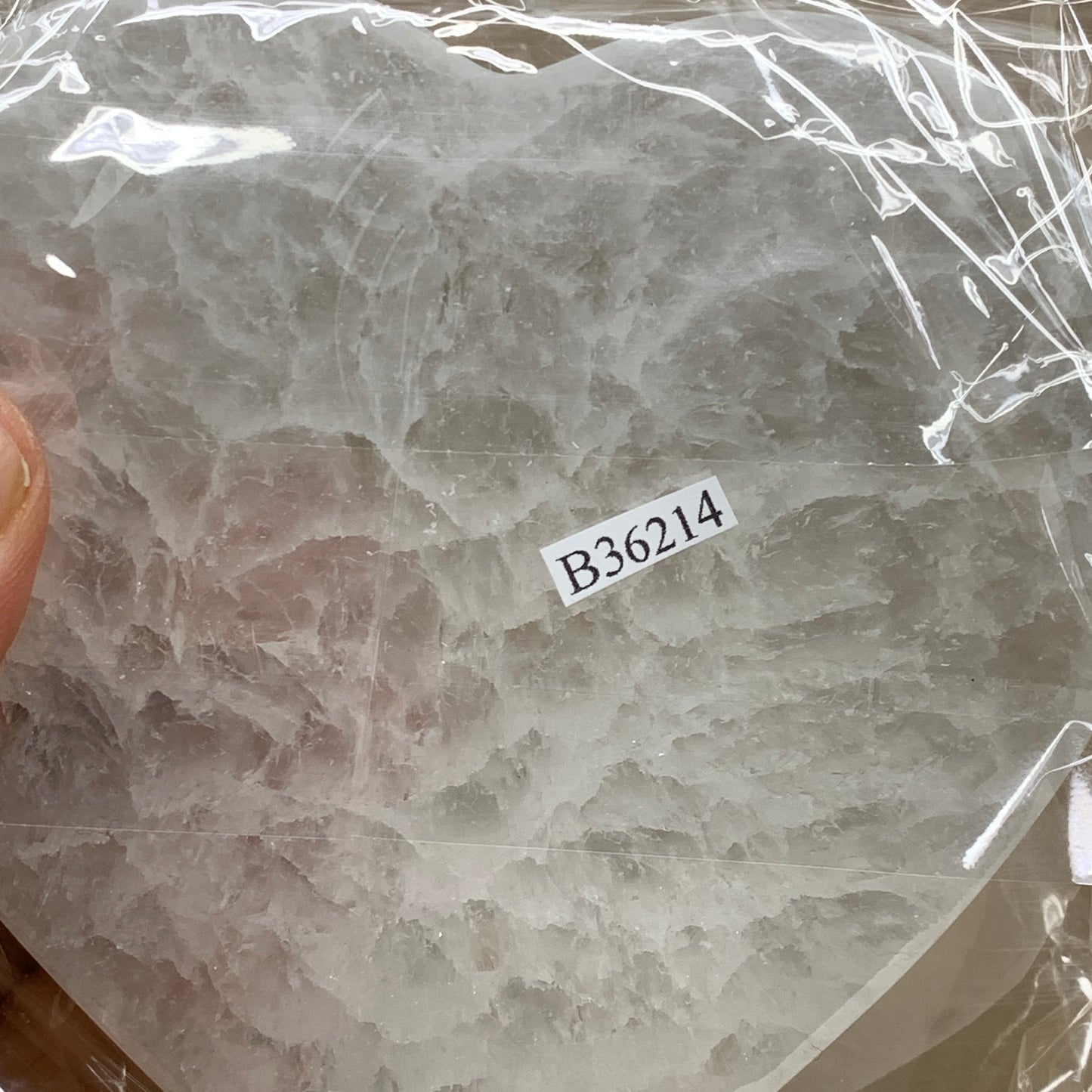 283g, 4.1"x4.1"x0.7", Selenite Heart Crystals, Satin Spar, gypsum, B36214