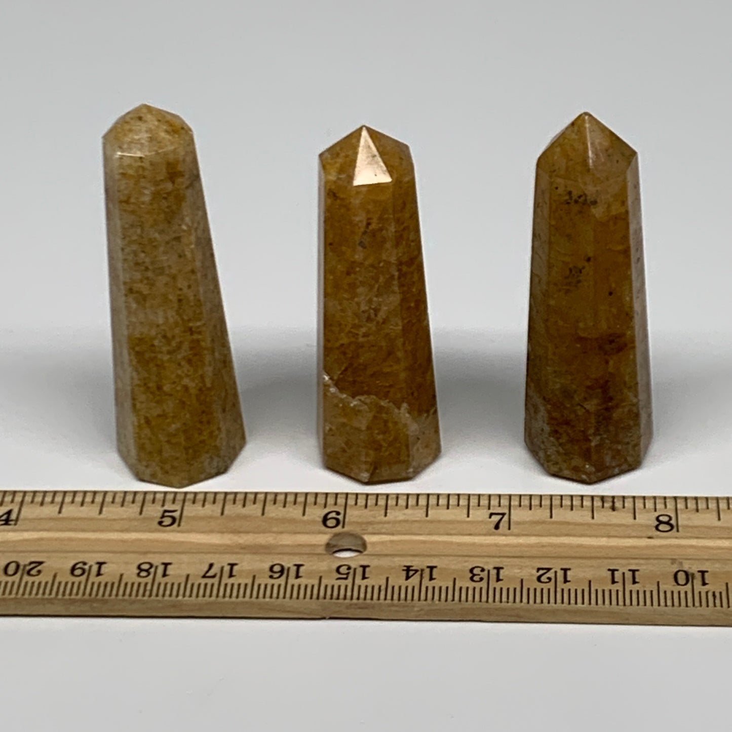 105.2g, 2.3"-2.5", 3pcs, Natural Golden Quartz Towers Small Polished Crystal, B3