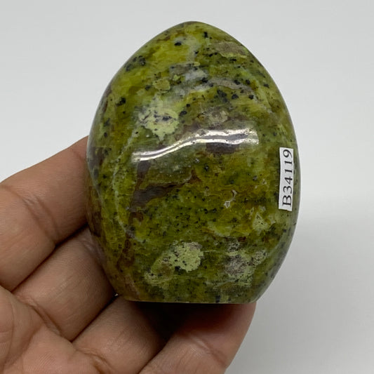 137.1g, 2.5"x2"x1.3", Green Opal Crystal Freeform Polished Gemstone, B34119