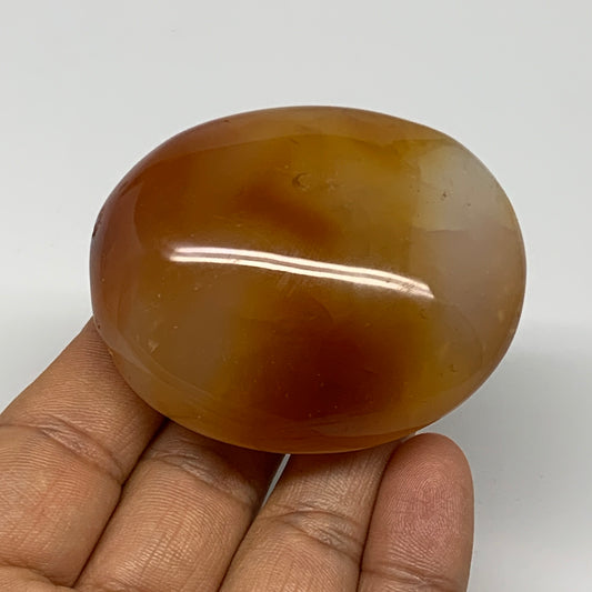 106.4g, 2.4"x2"x1.1", Red Carnelian Palm-Stone Gem Crystal Polished, B28436