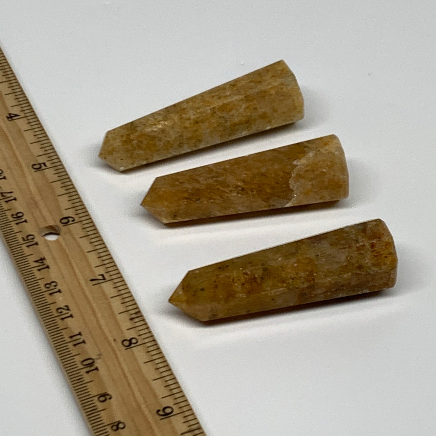 105.2g, 2.3"-2.5", 3pcs, Natural Golden Quartz Towers Small Polished Crystal, B3