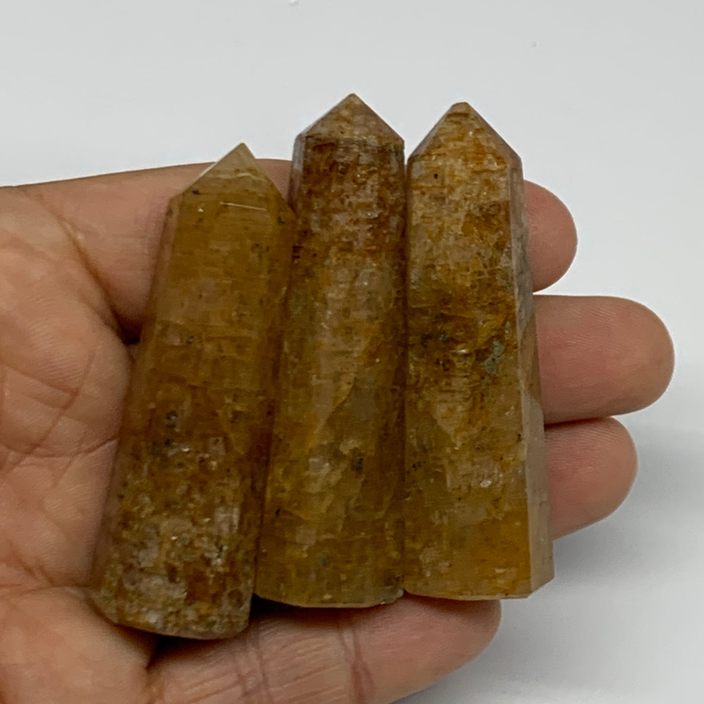 94.1g, 2.3"-2.4", 3pcs, Natural Golden Quartz Towers Small Polished Crystal, B31