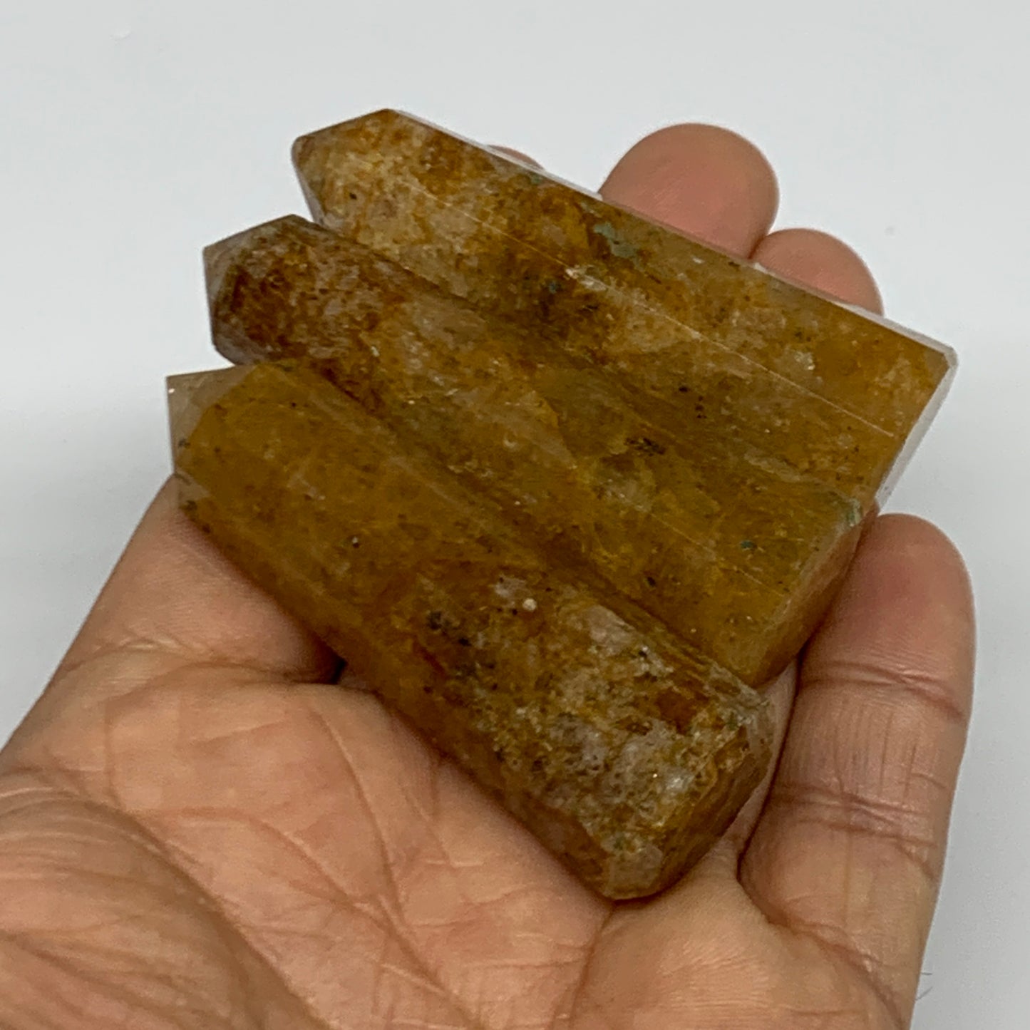 94.1g, 2.3"-2.4", 3pcs, Natural Golden Quartz Towers Small Polished Crystal, B31