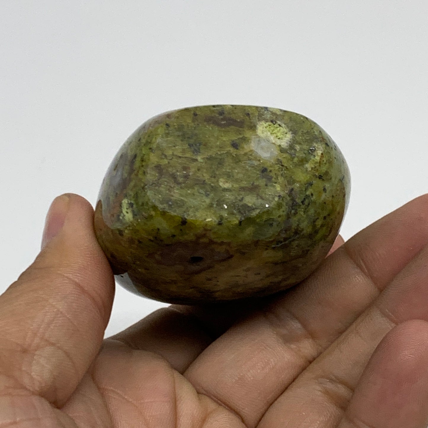 137.1g, 2.5"x2"x1.3", Green Opal Crystal Freeform Polished Gemstone, B34119