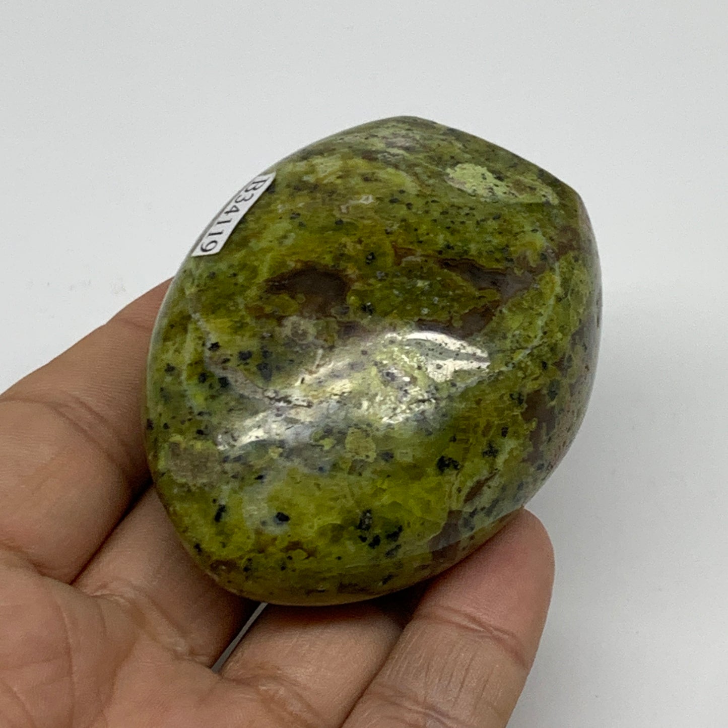 137.1g, 2.5"x2"x1.3", Green Opal Crystal Freeform Polished Gemstone, B34119