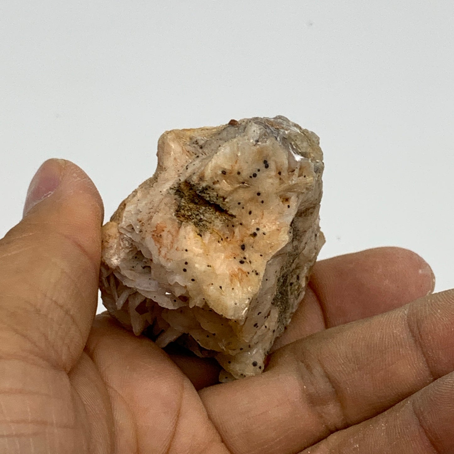 123.3g, 2"x1.5"x1.4", Golden Barite Tiny Vanadinite Mineral Specimen, B33484