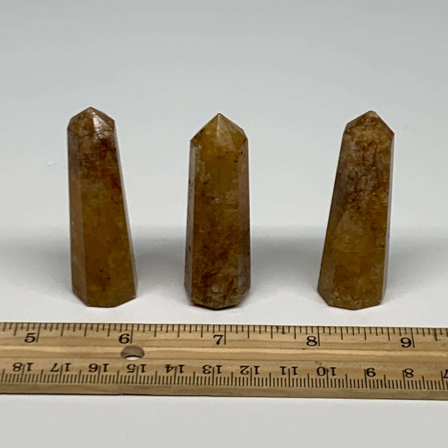 94.1g, 2.3"-2.4", 3pcs, Natural Golden Quartz Towers Small Polished Crystal, B31