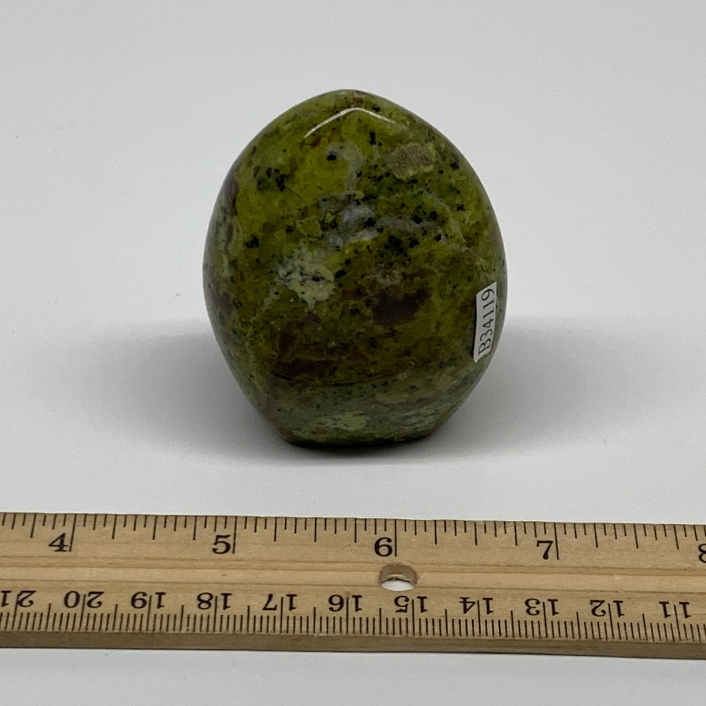 137.1g, 2.5"x2"x1.3", Green Opal Crystal Freeform Polished Gemstone, B34119