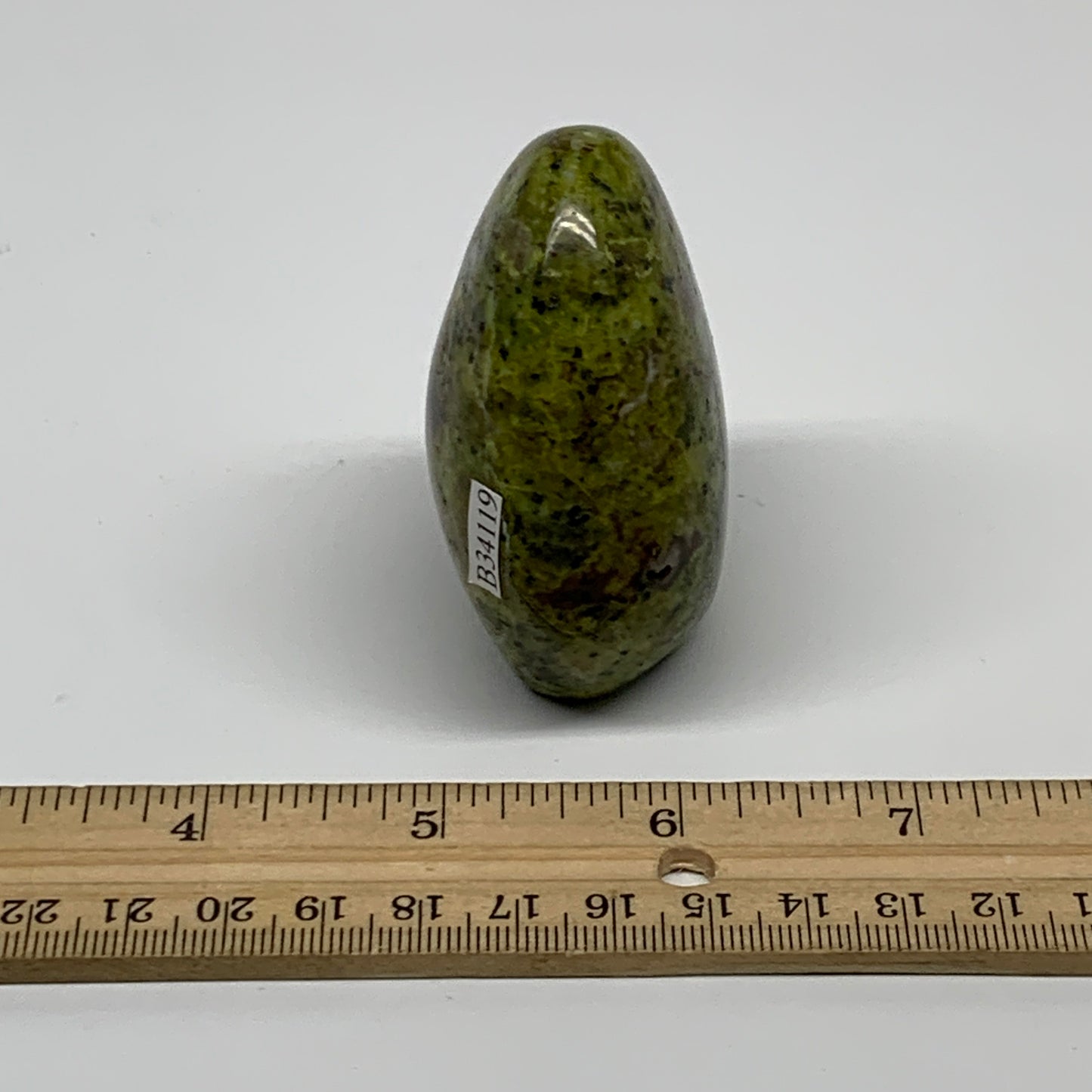 137.1g, 2.5"x2"x1.3", Green Opal Crystal Freeform Polished Gemstone, B34119