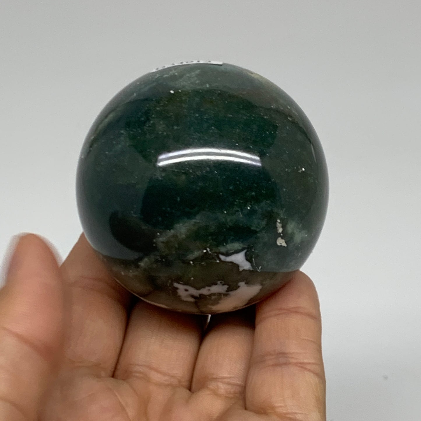236.5g, 2.2"(56mm), Natural Moss Agate Sphere Ball Gemstone @India,B34912