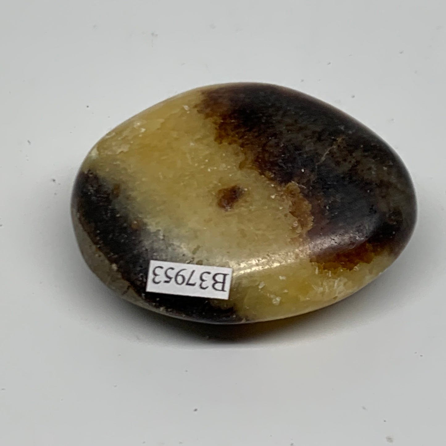 95.1g, 2.3x1.9"x1", Septarian Nodule Palm-Stone Polished Crystal, B37953