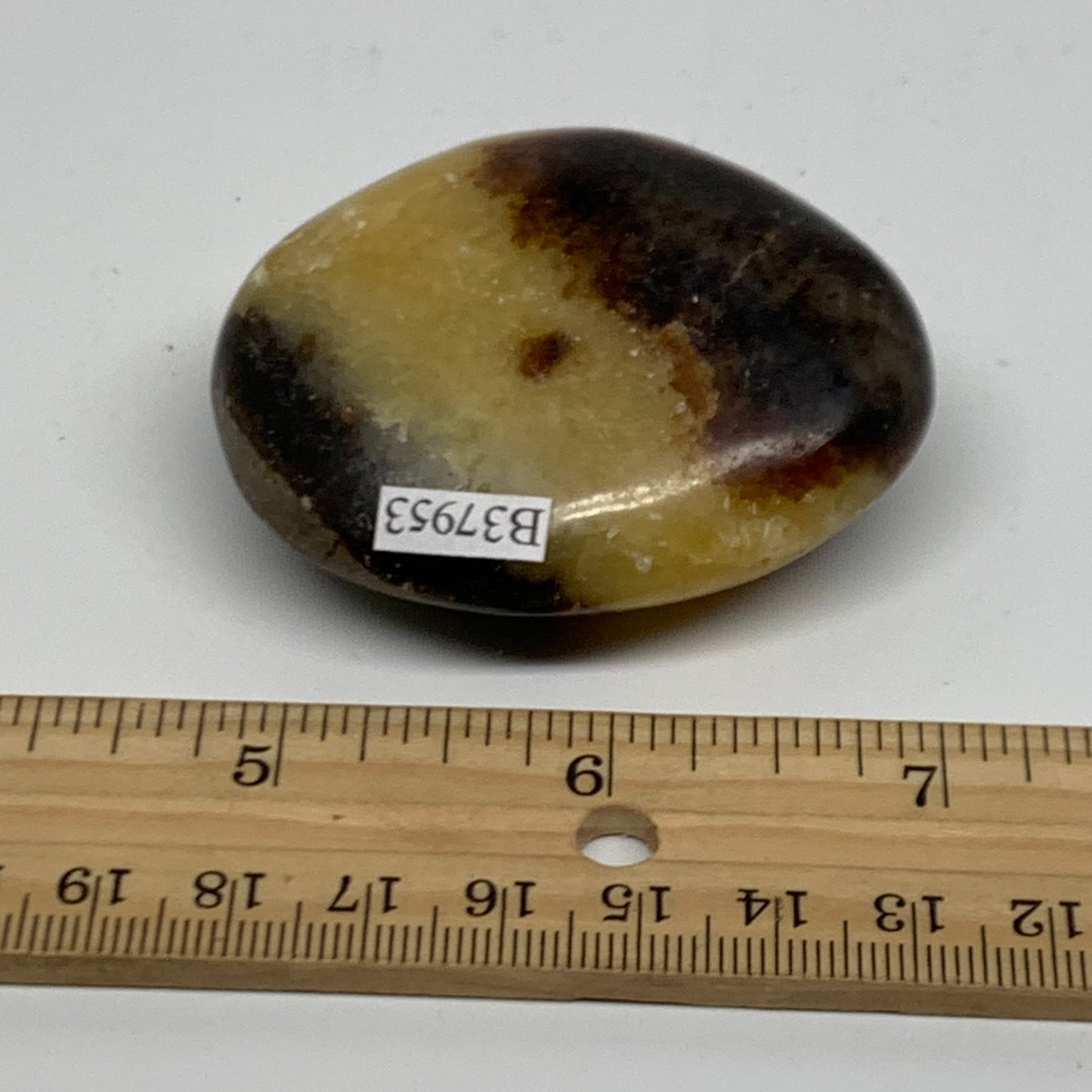 95.1g, 2.3x1.9"x1", Septarian Nodule Palm-Stone Polished Crystal, B37953